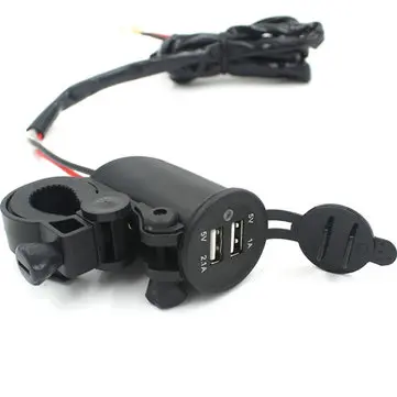 Vandtæt Motorcykel Bil Mobiltelefon USB-oplader Strømadapter
