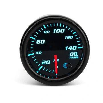 Universal 2" 52mm 12V Olietryk Måler Meter m/Sensor 7 Farvet LED Mørktonet Face