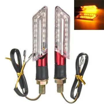 LED Blinklys Motorcykel Lys, 2 stk, Amber Blade Lampe Indikator
