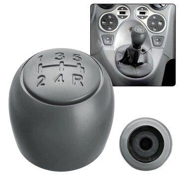 Bil Auto 5-trins gearhiftknob til Fiat 500 500c Panda 2003-2012 Grå