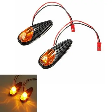 2x LED Universal Motorcykel Blinklys Indikatorlampe Amber