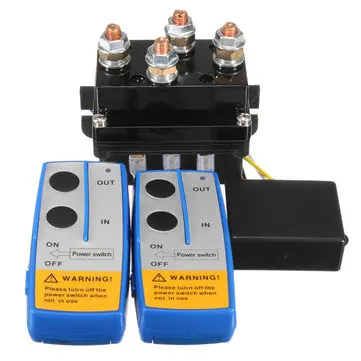 12V 500Amp HD Elektrisk Capstan Contactor Vins Kontrol Solenoid Twin Trådløs Fjernbetjening Recovery 4x4