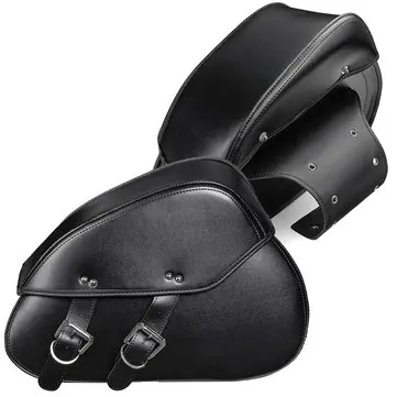 Stor sort PU-læder motorcykel værktøjs taske bagage i størrelse Large til Harley