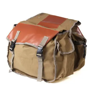 26L Motorcykel Sadeltasker Canvas Cykel Rejsebagage Khaki