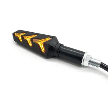 2PCS 12V Sort Motorcykelstrøm Styreledd Blinklyslygter Amber LED