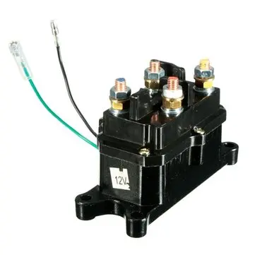 Universal 12V Solenoid Relæ Kontaktor Vinswakse Bakspejl For ATV UTV Sort