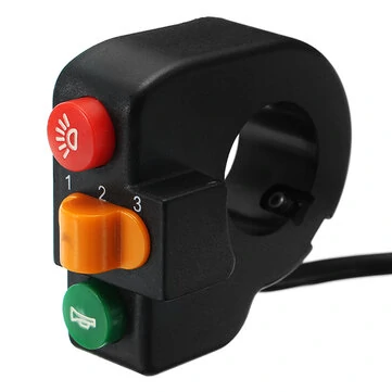 22mm 7/8 tommer Motorcykel Scooter Styretast Horn Forlygte 3 Gearskift Tænd Sluk 3 i 1