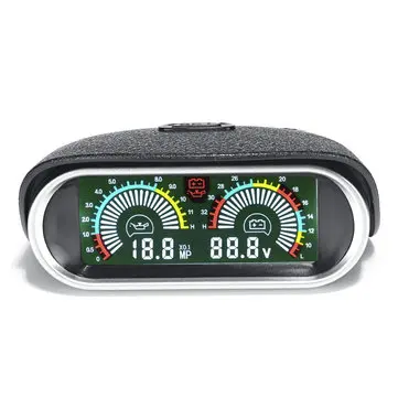2i1 LCD Digital Motor Måler Vandret Olie Spændingsmåler med 1/8 NPT Sensor DC 9-36V Til Båd Bil Lastbil