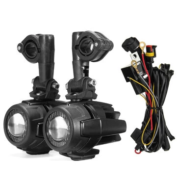 Anden generations LED-ekstra tågelygte Spot Beam-lampe i aluminiumslegering med ledningsnetkontakt og kabel til BMW R1200GS F800GS