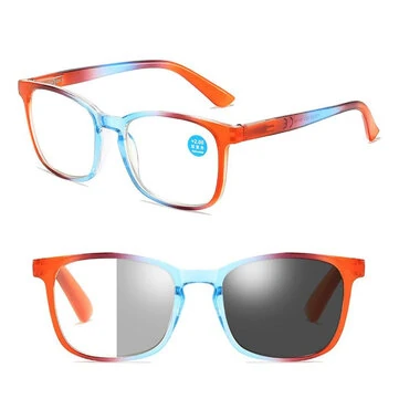 Mode Progressive Fotochromatiske Læsebriller Anti-Blå Lys HD UV Beskyttelse Letvægts Presbyopi Briller