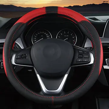 Åndbare 38cm PU Læder Antislip Bil Ratbetræk til Toyota/Honda/Nissan/Mazda