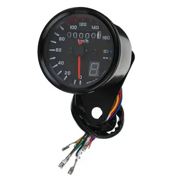 Universal Motorcykel LED Odometer Speedometer Speedo Tachometer Gauge