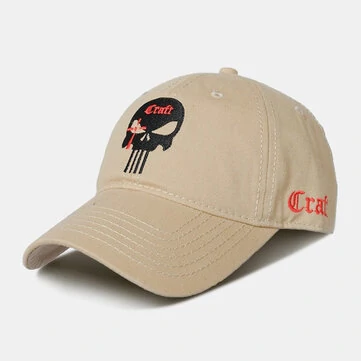 Herre Bomuld Skull Brev Mønster Broderi Baseballkasket Udendørs Sport Solbeskyttelse Justerbar Kasket