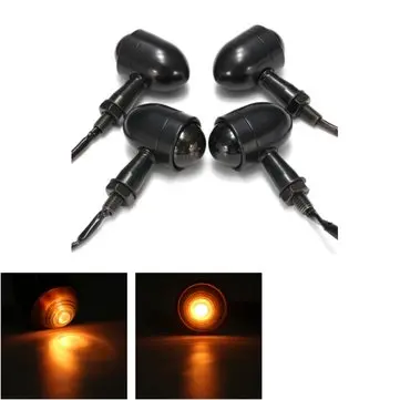 4x Mini blinklyslamper og beslag til Harley Cafe Racer Bobber Chopper