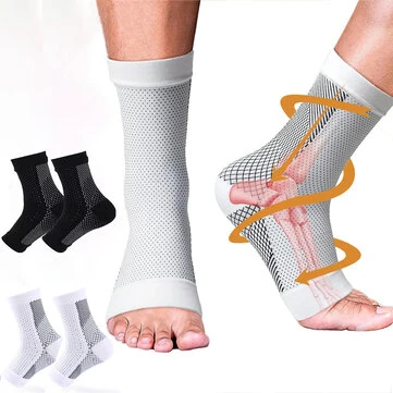 1 Par Neuropati Kompressions Sokker til Smertelindring Plantar Fasciitis Ankelstøtte til Kvinder og Mænd, Fuld Åben Tå Kompressions Soklinere Udendørs Sport Fitness Svedabsorberende Åndbar