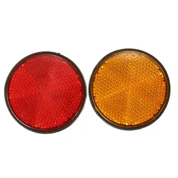 2 x 2 tommer Runde Reflekser Rød Orange Universal til Motorcykel ATV Dirt Bike