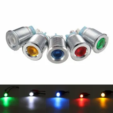 12V 24V 16mm Båd LED RV Dash Panel Advarsel Indikator Pilotlys Vandtæt