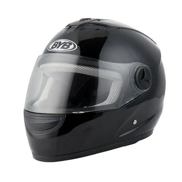 BYB Motorcykel Full Face Hjelm HD Anti-tåge Linse Åndbar Unisex Universal Med Nakkebeskyttelse