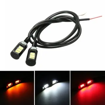 12V 3 LED SMD Motorcykel Bilnummerplade Skrue Lys Lampe Pære