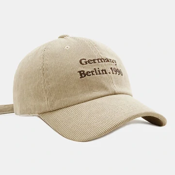 Unisex Baseballkasket Corduroy Brev Nummer Mønster Broderi All-match Varm Hat