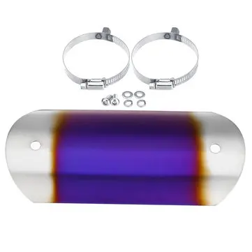 Motorcykeldæksel til udstødningslyddæmper Midterstiktet Blåt varmeskjold Hælfodvagt Universal