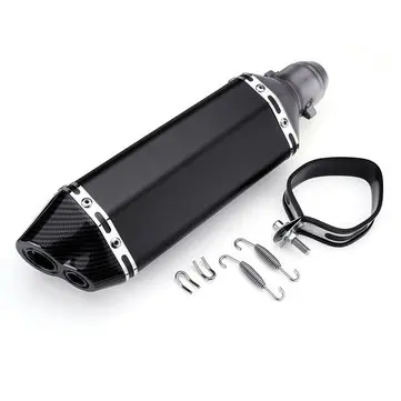 370mm Motorcykel Udstødningsmuffler Udstødningsrør Tips DB Killer Slip on 38-51mm Sort