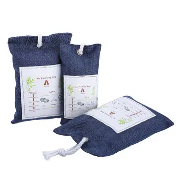 Audew 6-pakke Bambus Aktiveret Kul Luftrensningsposer til at Fjerne Lugt og Skimmel samt Affugter til Biler, Skabe, Badeværelser, Kæledyrsområder