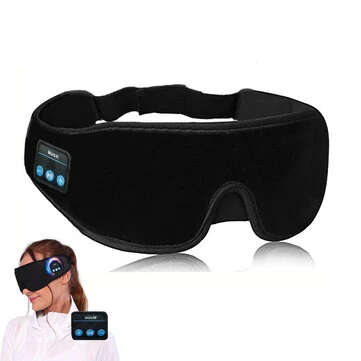 3D Trådløs Søvnmaske med Bluetooth 5.2 Type-C Opladerkabel Indeni Åndbart Lygte-blokerende Telefonsamtaler Musik Øjenmaske til Mænd Kvinder