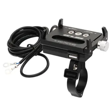 Motorcykeltelefonholder Justerbar USB-oplader Navigationsbøjle Montering på styret