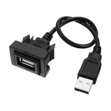 Bil USB 2.0 Forlængelseskabel Auto Instrumentbræt Flush Mount Interface Adapterkabel til Toyota