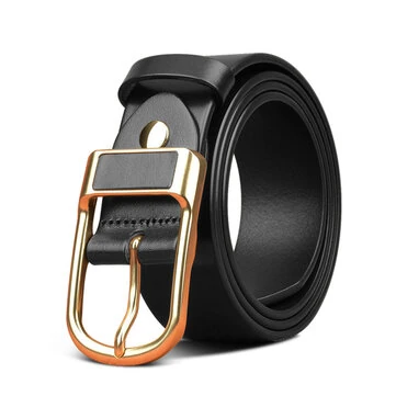 110-130cm Mænds Casual Bælte med Alloy Spænde 3.3cm Bredt Simpel Praktisk Forretnings Casual Pin Spænde Læderbælte