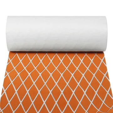 60x190cm Orange og Hvid EVA Foam Marine Teak Sheet Gulv Syntetisk Boat Dæk Yacht Pad