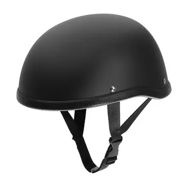 Motorcycle Hjelm Vintage Half Face Cap Matte Black