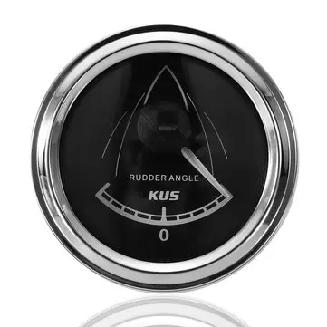 52mm 12V/24V 0-190Ω Sort KUS 316 Rustfrit Stål Rorvinkel Tabel Indikator Måler Marin