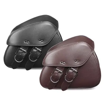 Par sort/brunt PU læder motorcykel værktøj bagagesæt til Harley