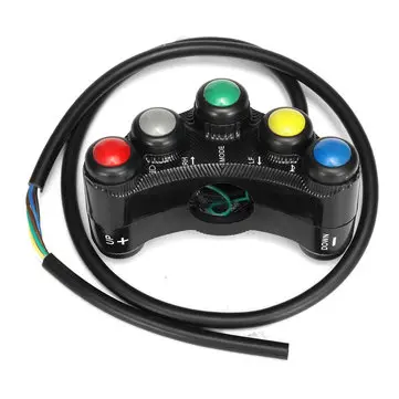 7 Knapper 22mm Motorcykel ATV Styret Forlygte Tågelygter Horn Knap