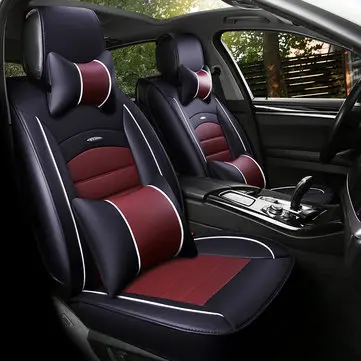 Læderbil Fuld Omkring Sædehynde Beskyttelsessæt Universal til Fem Sæder