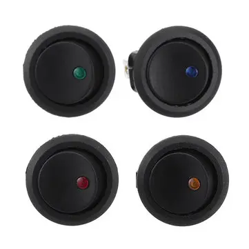 20 stk. 3P 6A PÅ/AF Toggle SPST Rund Rocker Switch LED Priklys 12V Auto Motor Båd ATV