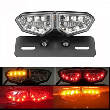 12V Motorcykel 18 LED Baglygte Baglygte Blinklys Nummerplade Lampe Klar Linse