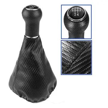 5 Gear Carbon Gearknop Skiftningsdæksel Til VW POLO GOLF MK4 BORA SEAT