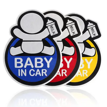 Baby i bil klistermærker Aluminium Auto Bagrude Decal Advarsel Sikkerhedsskilt Decal