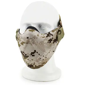 WoSporT Camouflage Halv Ansigtsmaske til Airsoft CS Paintball Taktisk Militær Kostume