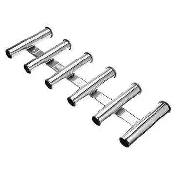 Fiskestangsholder i rustfrit stål, 6 rør til maritim båd