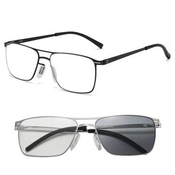 Retro foto-kromatiske lesebriller anti-blått lys HD lette forretningscasual aldersnære briller for menn kvinner