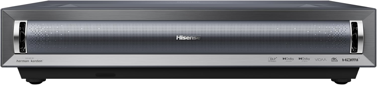 Hisense PX3-PRO Triple Laser Ultra Short Throw Projector, 80"~150", 4K UHD, Dolby Vision & Atmos, IMAX Enhanced, Home Theatre, 3000 Lumens, HSR240, HDR10+, IMAX Enhanced, Voice Control