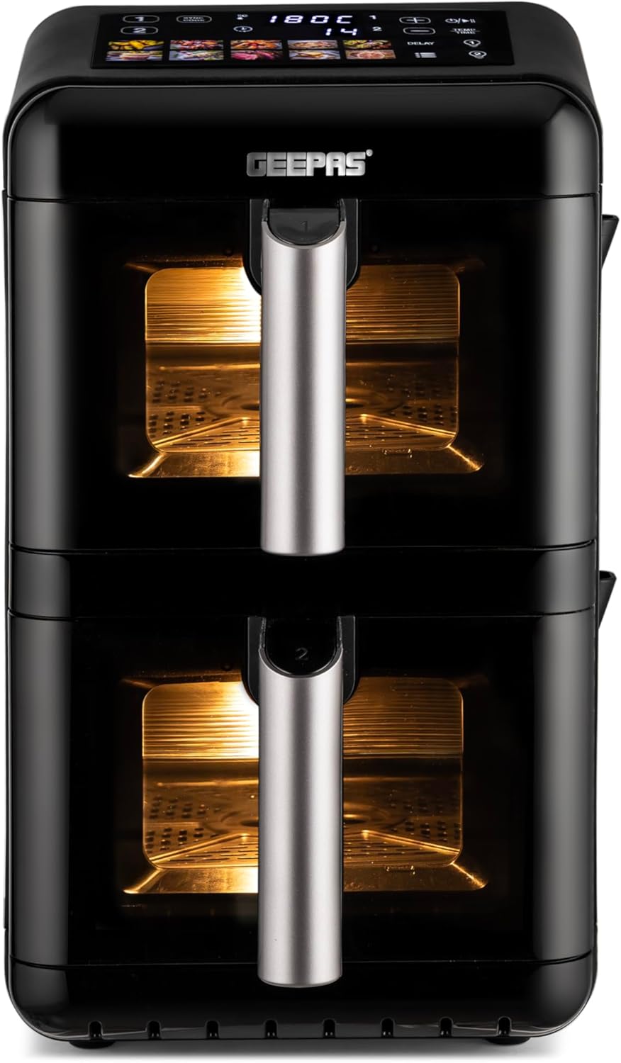 GEEPAS Dual Basket Digital Air Fryer 2800 W