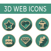 70 3D Retro Web Communication Icons