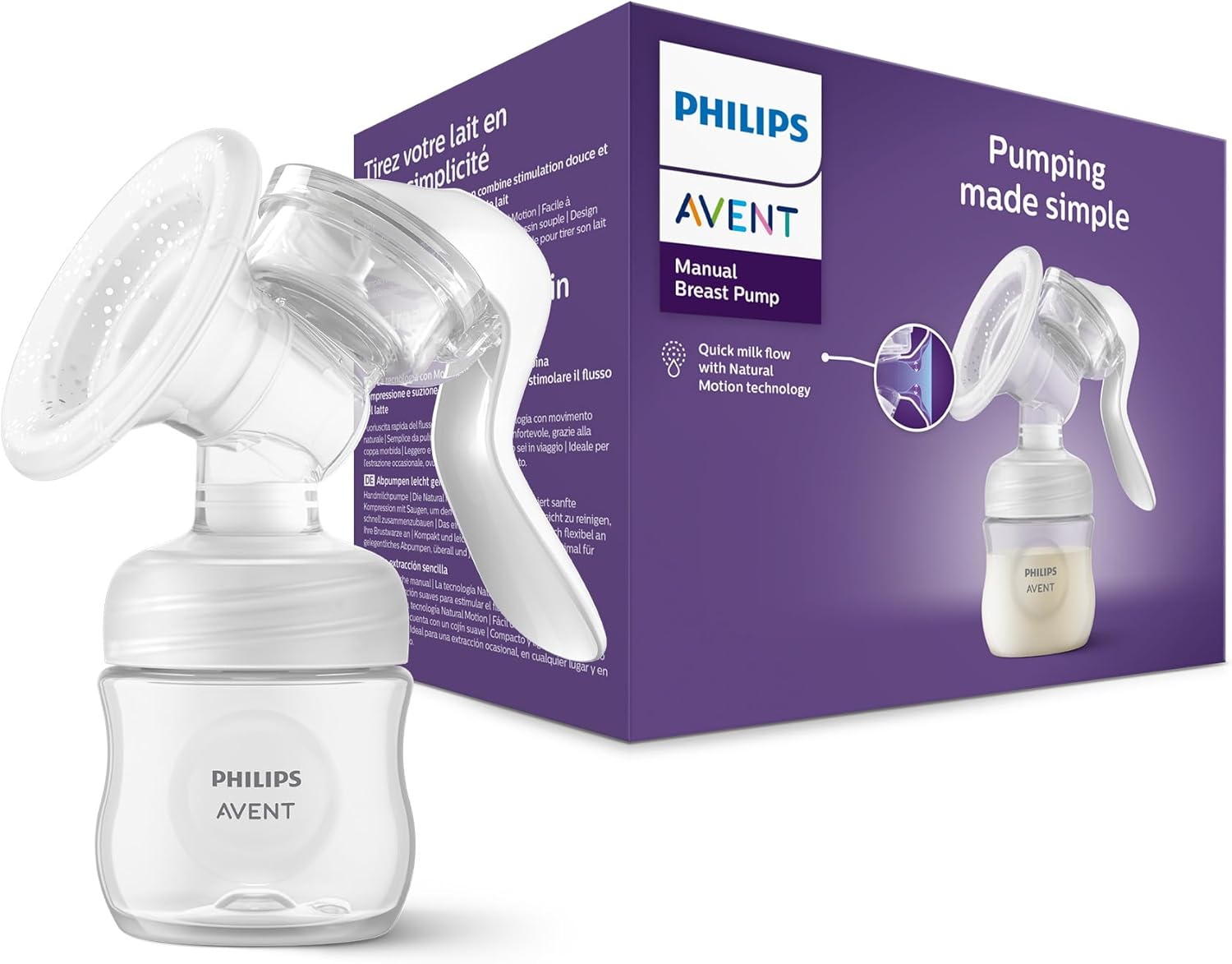 Philips Avent Essential Manual Breast Pump By Fratelli (SCF430/01), Easy Pumping, with Natural Motion Technology, BPA-Free