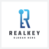 Real Key Letter R Logo