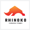 Abstract Geometric Rhinoceros Logo